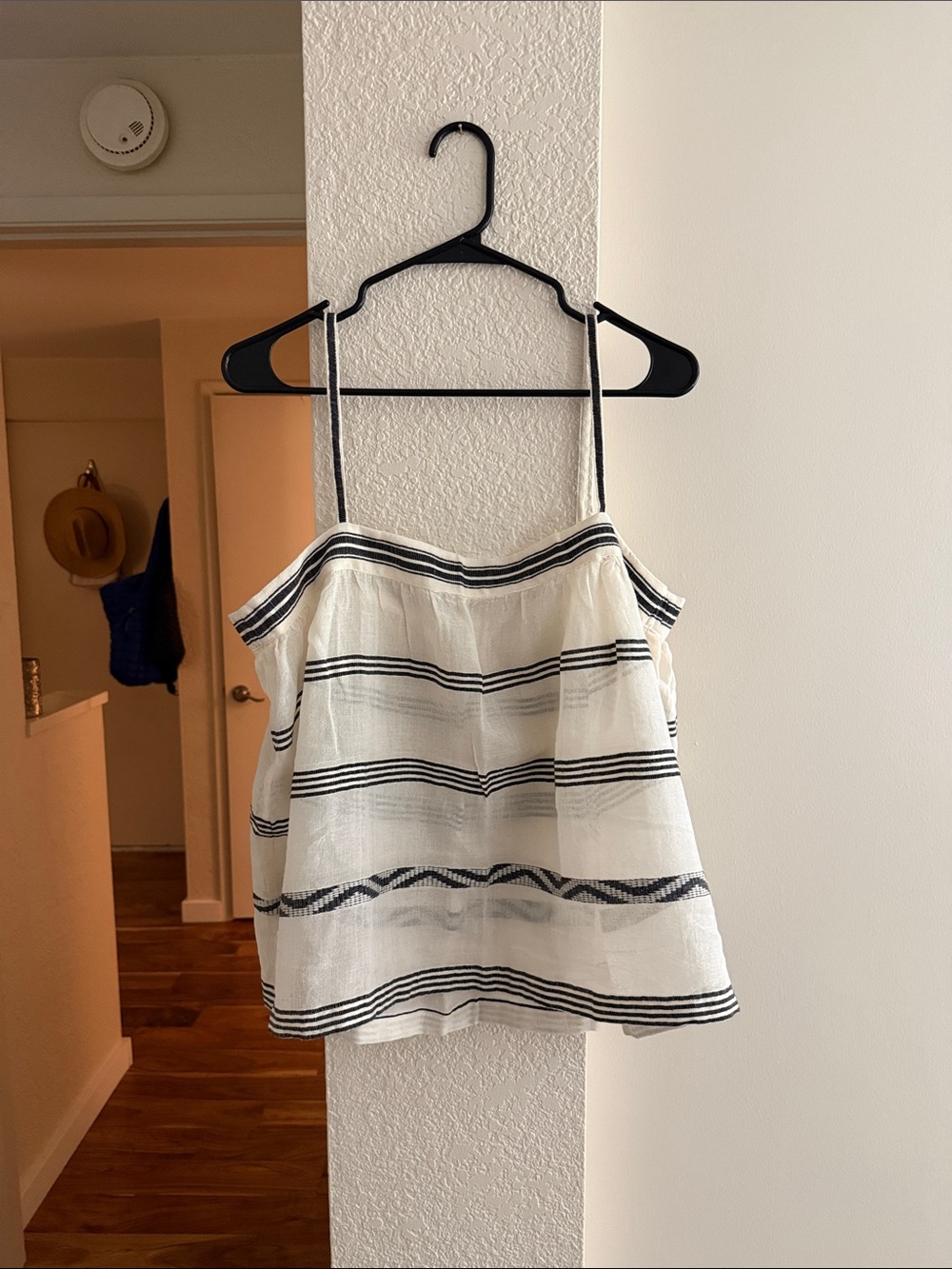 Lemlem White Tank with Black Stripes